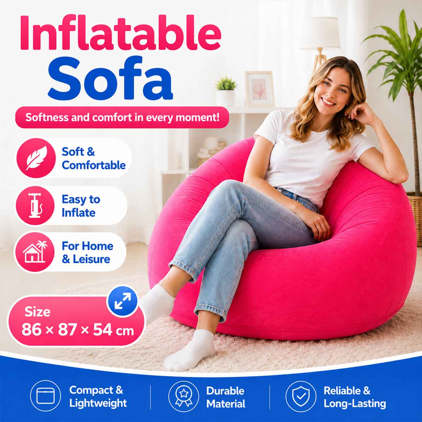 Outdoor Camping Couch - 1PC Fauteuils gonflables de camping d'extérieur,