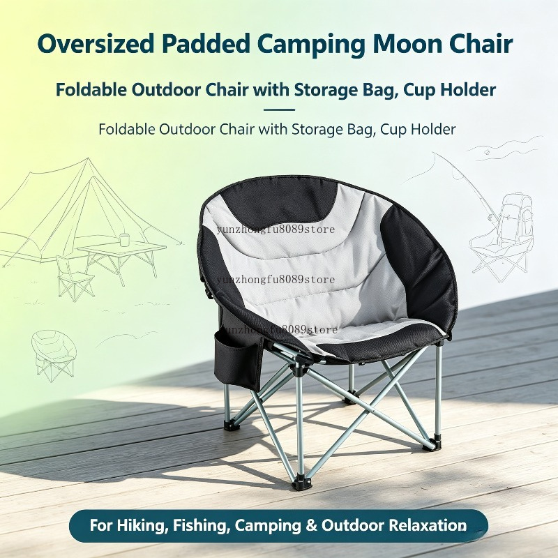 Outdoor Camping Backpack - Fauteuil de camping surdimensionné rembourré, chaise