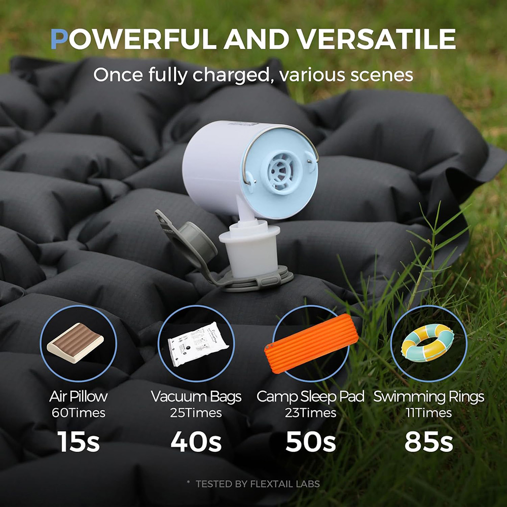 Outdoor Inflatable Camping Tent With Air Pump - FLEXTAIL Pompe à air portable, mini