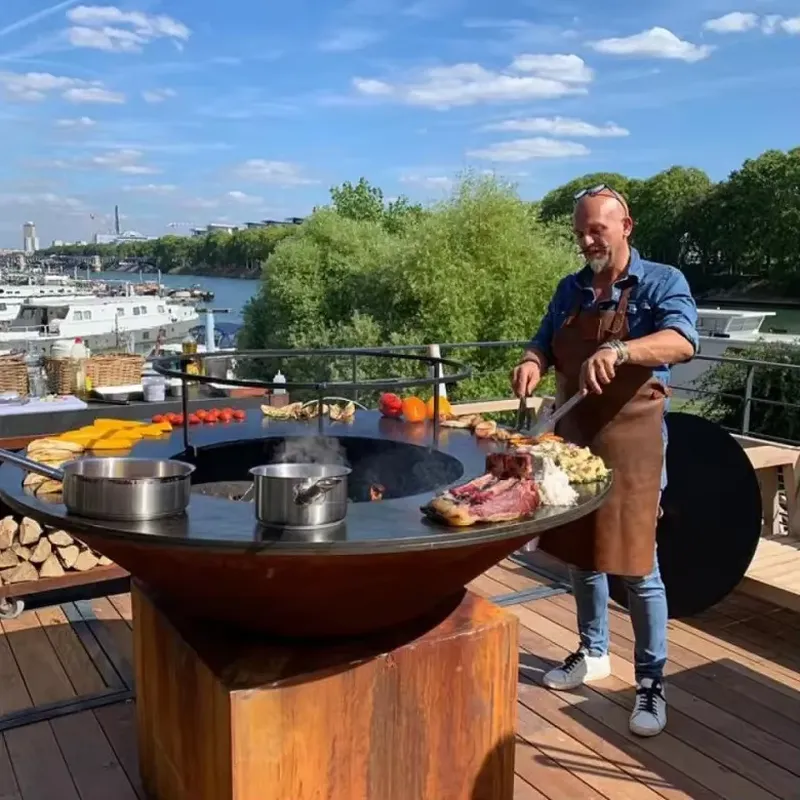 Outdoor Camping Oven - Barbecue portable en acier Corten de