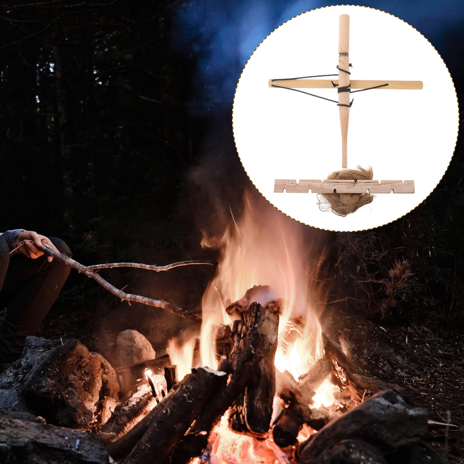 Outdoor Camping Kit - Allume-feu à arc, outil primitif pour