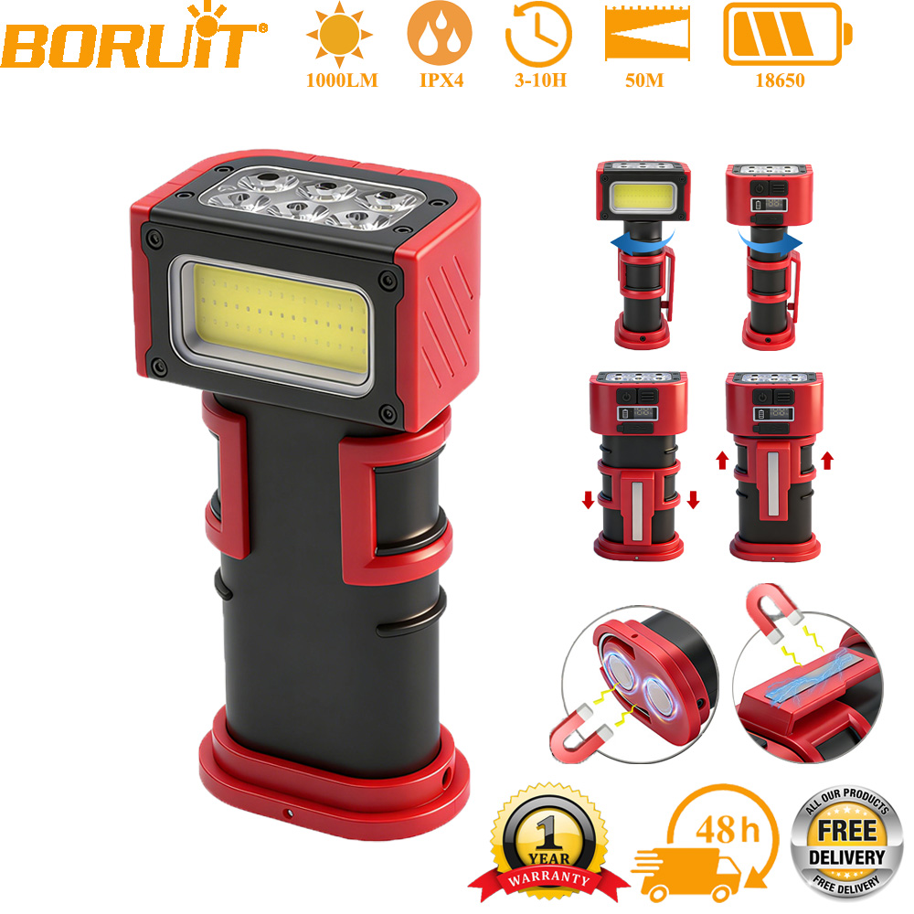 Outdoor Camping Adventure Lamp - BORUiT Lampe de travail LED COB
