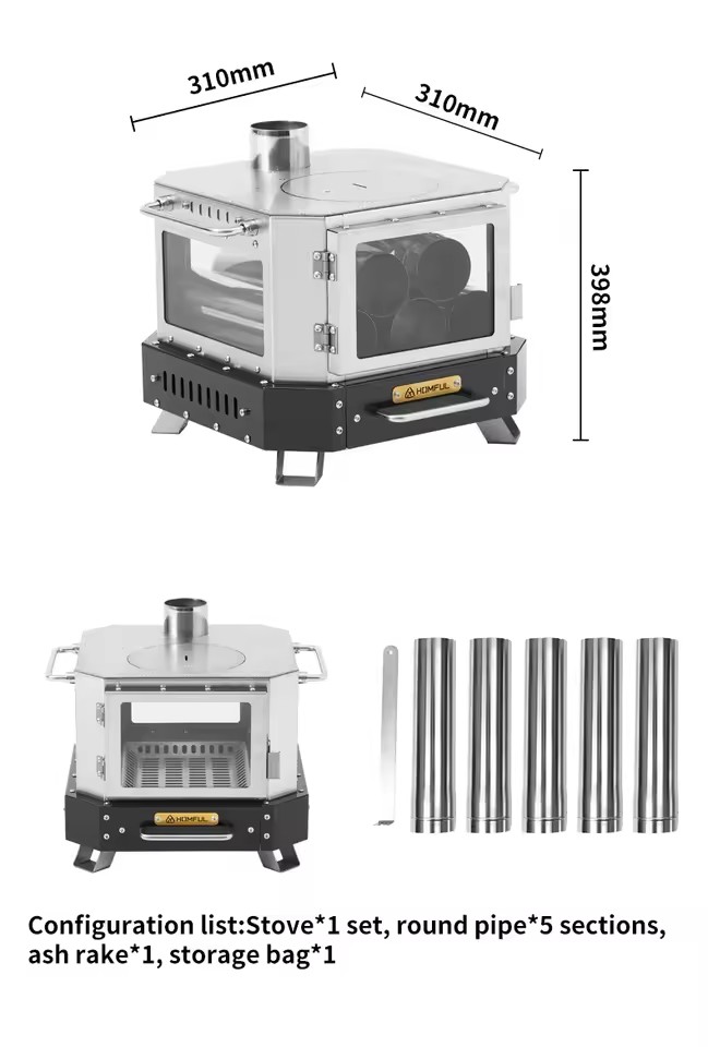 Outdoor Camping Oven - Poêle à bois portable HOMFUL pour