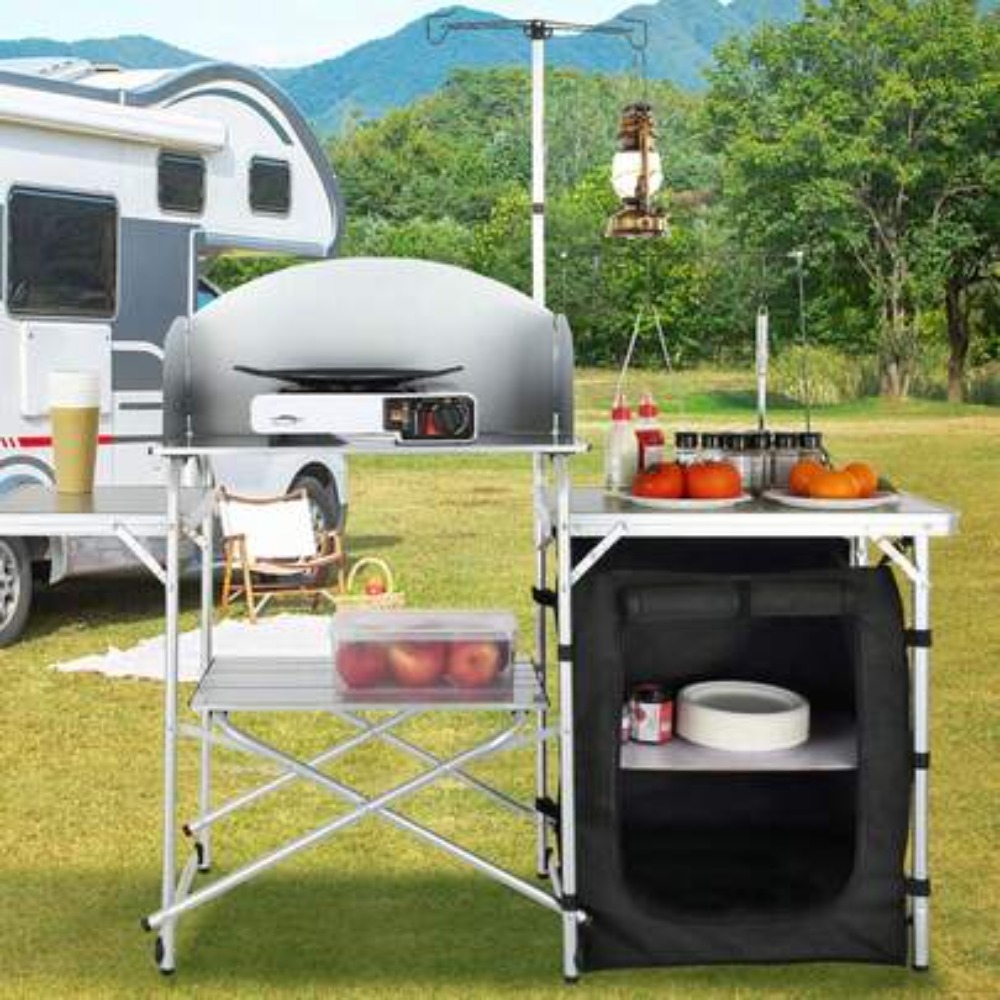 Outdoor Camping Kitchen Setup - Table de cuisine pliante pour le