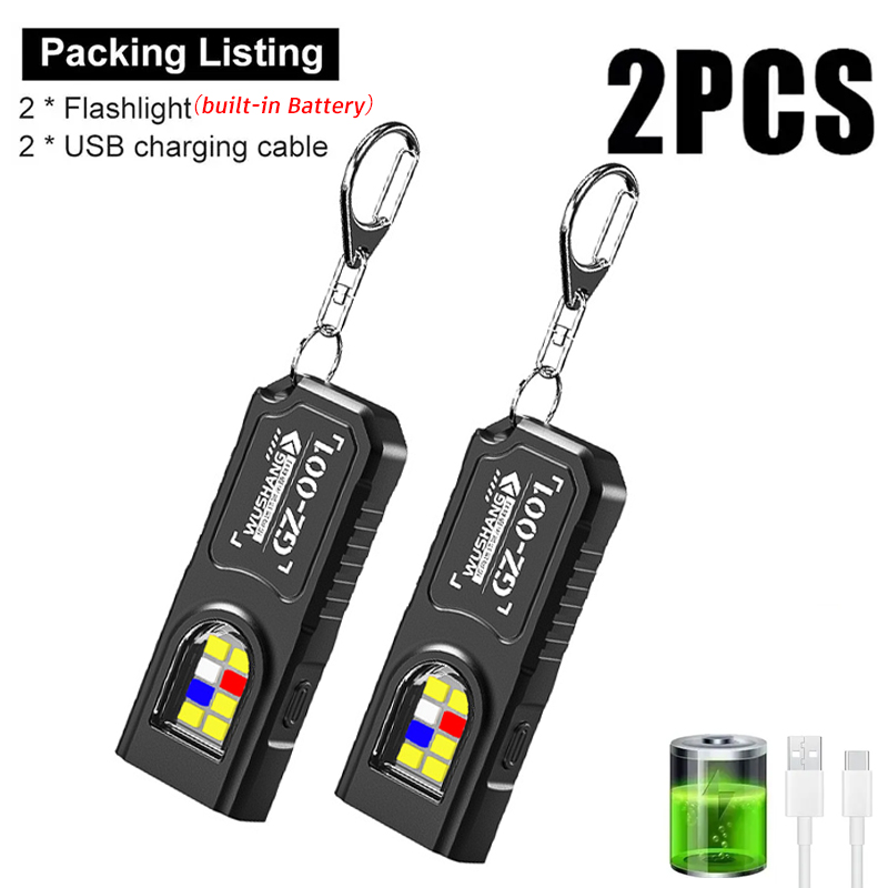 Outdoor Camping Adventure Lamp - Porte-clés multifonctionnel avec lampe torche rechargeable