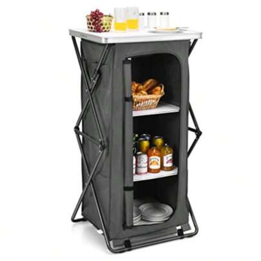 Outdoor Camping Kitchen Setup - Armoire de rangement pliable pour le