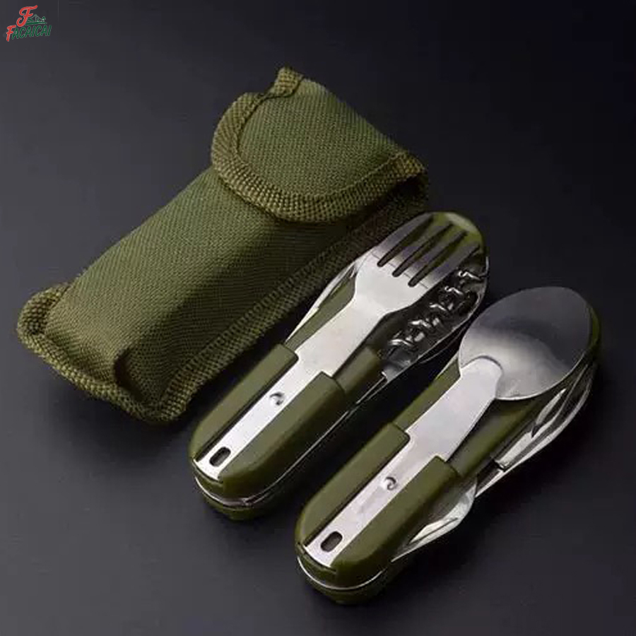 Camping Quiet - Ensemble de voyage 5-en-1 en acier