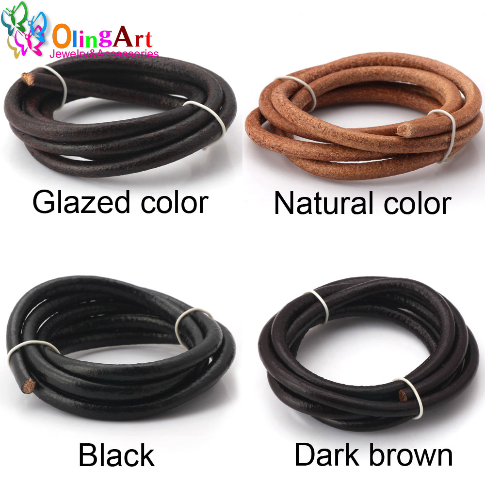 Paracord Bracelet - Olingart Dia 1.5/2/3/4/5/6mm noir/naturel/marron/garçage cuir cordon