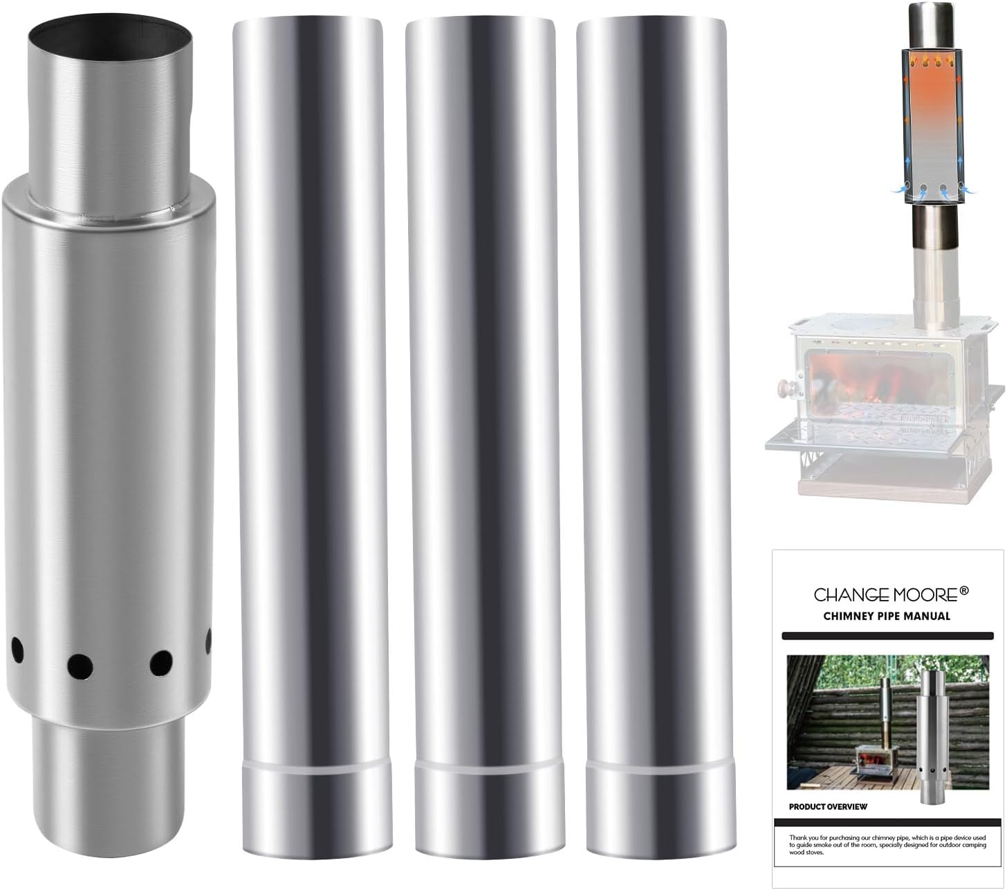 Outdoor Camping Stove Wood - CHANGE MOORE – ensemble de tuyaux