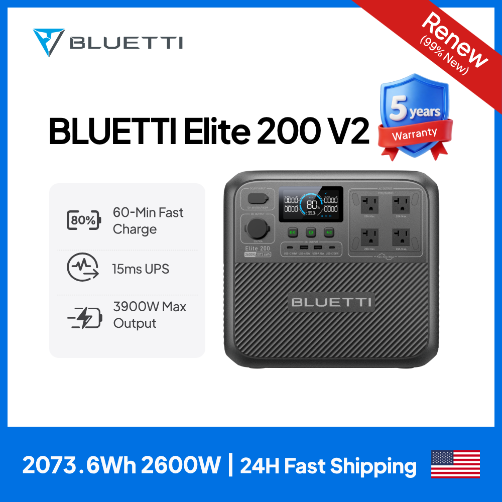 Outdoor Camping Kit - 【Renew】BLUETTI Elite 200 V2 Station d'alimentation