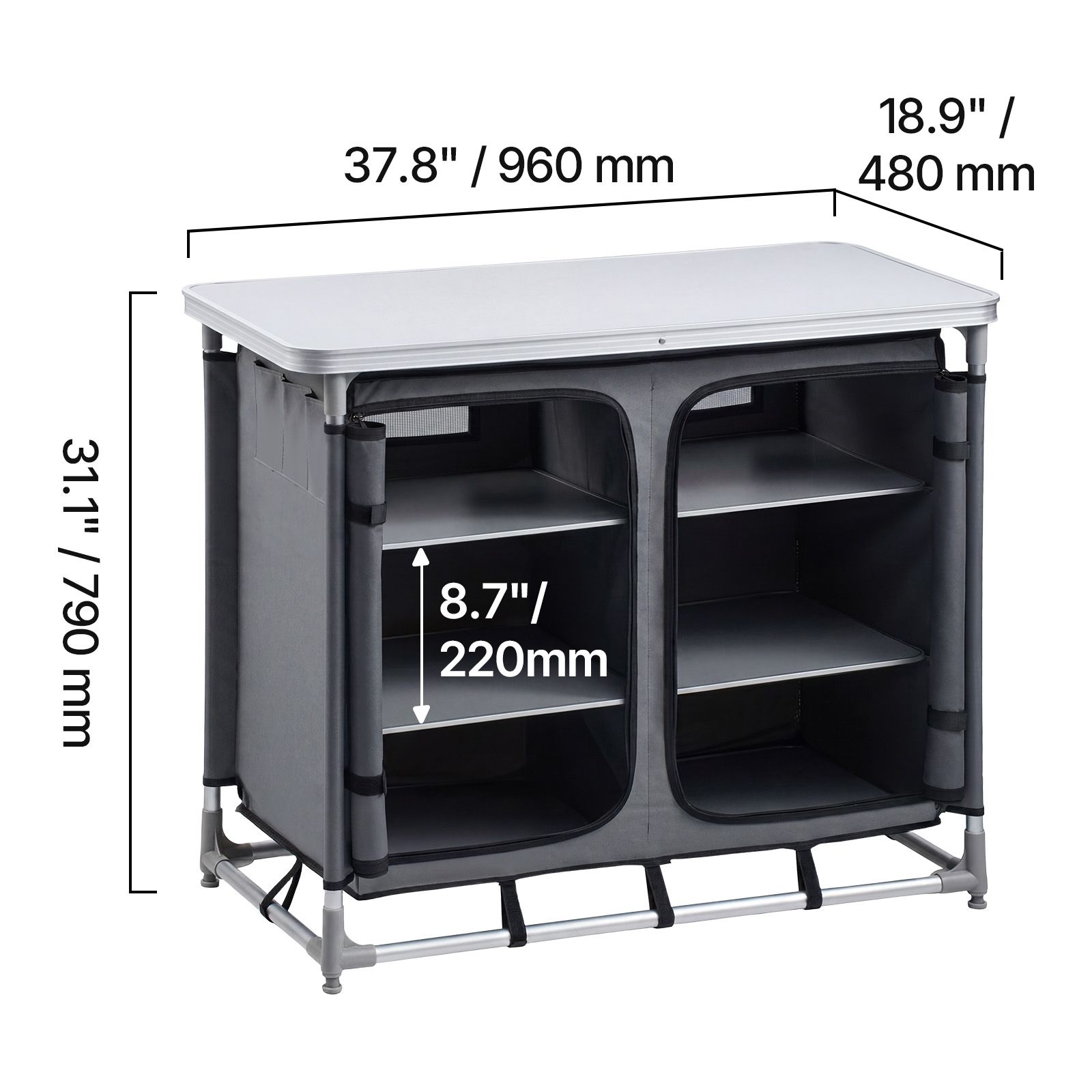 Outdoor Camping Kitchen Setup - Armoire de rangement pour le camping,
