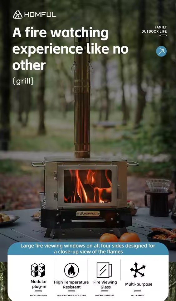 Poêle à bois portable HOMFUL p - Outdoor Camping Oven avis et prix