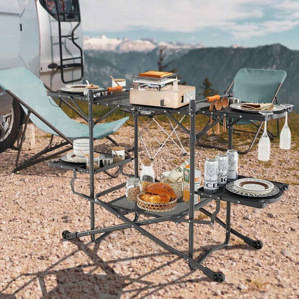 Table de cuisine pliante pour  - Outdoor Camping Kitchen Setup avis et prix