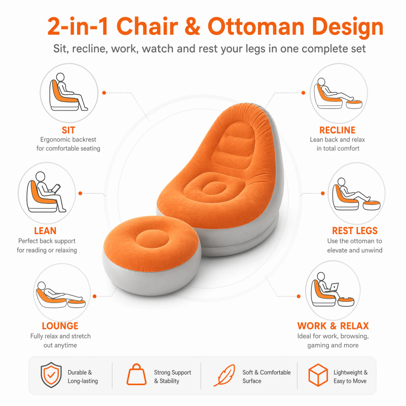 Ensemble de canapé gonflable f - Outdoor Camping Couch avis et prix