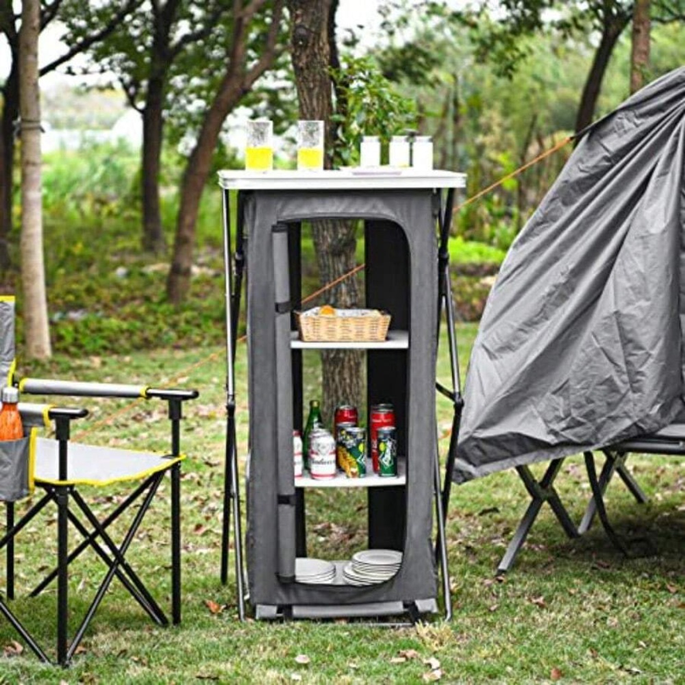 Armoire de rangement pliable p - Outdoor Camping Kitchen Setup avis et prix
