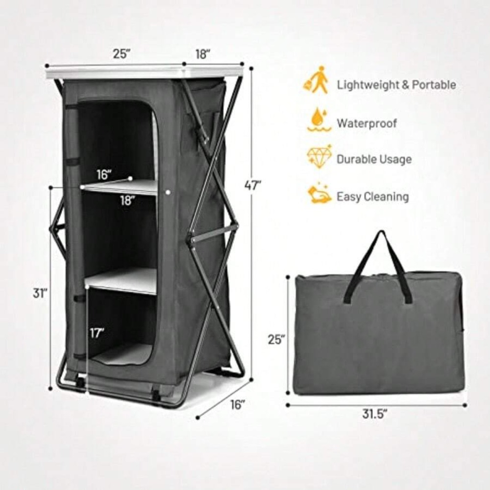 Armoire de rangement pliable p - Outdoor Camping Kitchen Setup avis et prix
