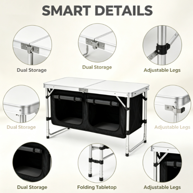Table de camping pliante en al - Outdoor Camping Kitchen Setup avis et prix