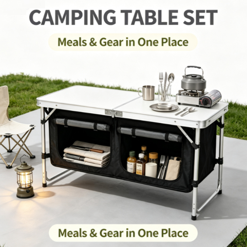 Table de camping pliante en al - Outdoor Camping Kitchen Setup avis et prix