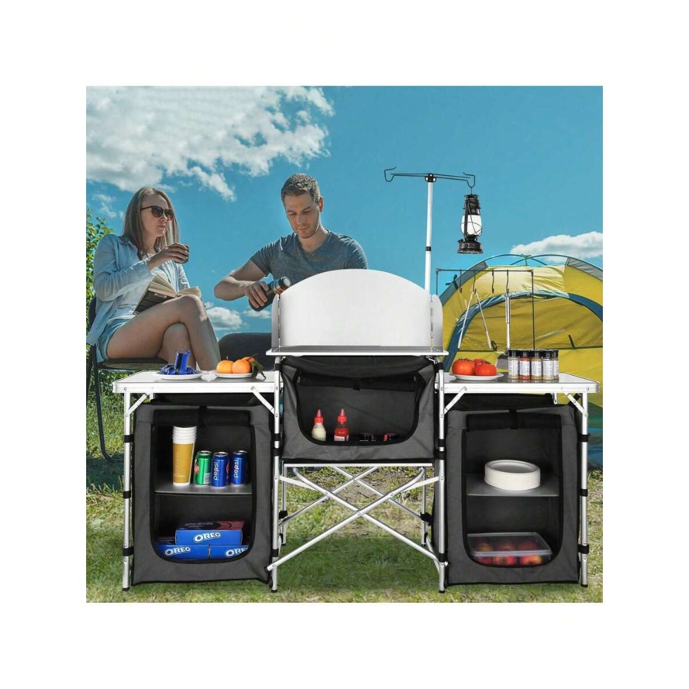 Table de cuisine pliante pour  - Outdoor Camping Kitchen Setup avis et prix