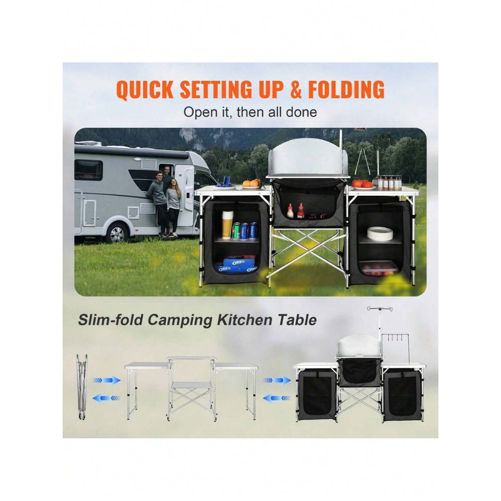 Table de cuisine pliante pour  - Outdoor Camping Kitchen Setup avis et prix