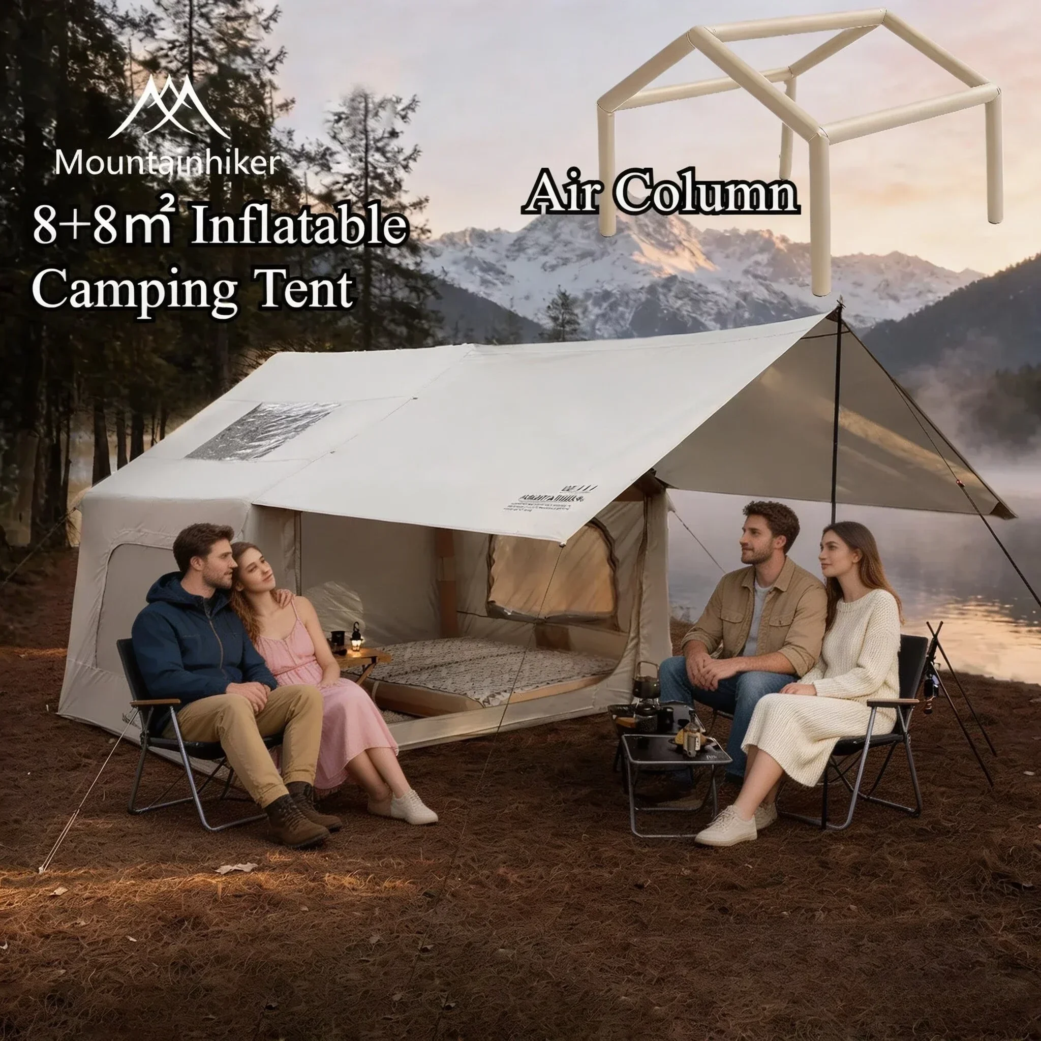 8+8 ㎡   Tente de camping gonfl - Outdoor Inflatable Camping Tent With Air Pump avis et prix