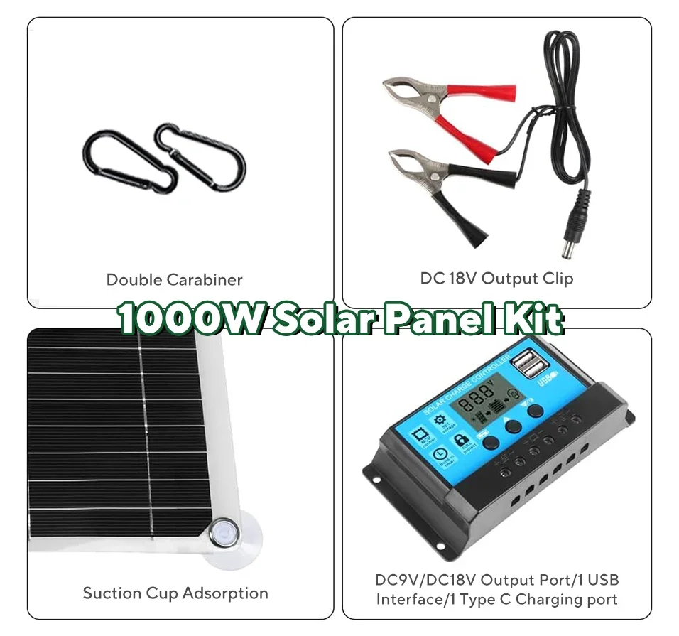 Kit de panneau solaire 1000W,  - Outdoor Camping Van avis et prix