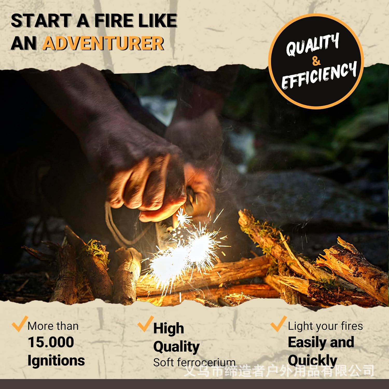 Allume-feu portable en acier e - Fire Starter Flint avis et prix