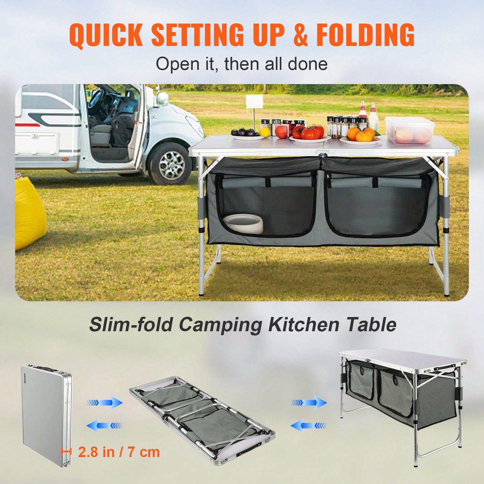 Table de cuisine pliante à mon - Outdoor Camping Kitchen Setup avis et prix