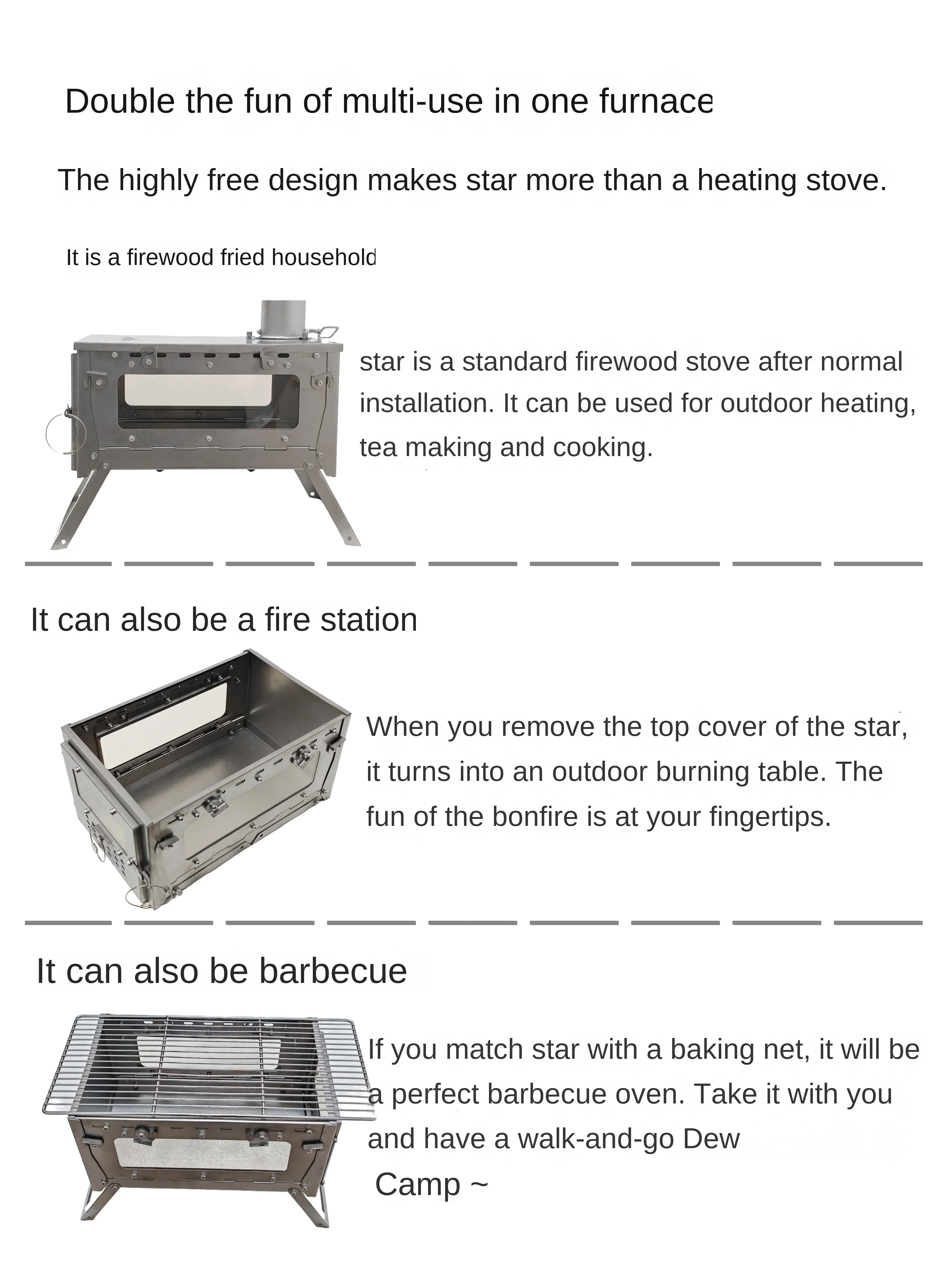 WT Star-Poêle à bois de chauff - Outdoor Camping Oven avis et prix