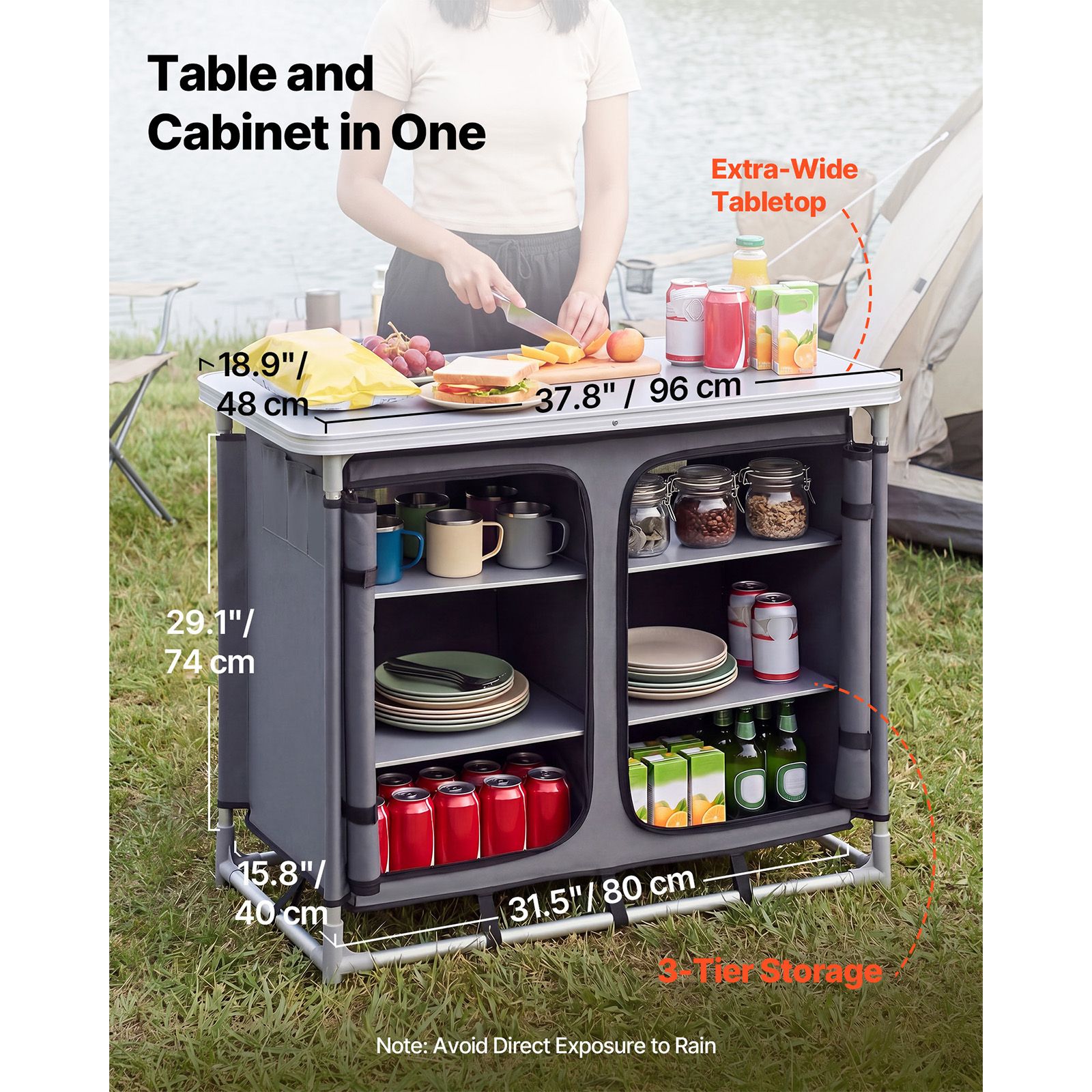 Armoire de rangement pour le c - Outdoor Camping Kitchen Setup avis et prix